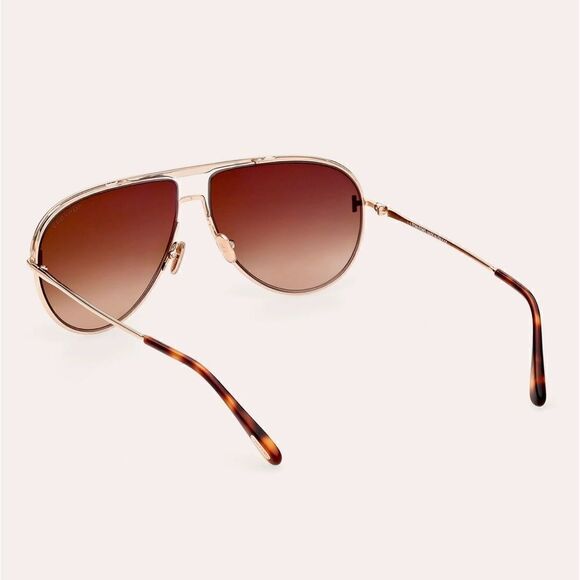 Tom Ford Theo 60mm Gradient Pilot Sunglasses Rose Gold MSPR $ 550.00 - Picture 4 of 8